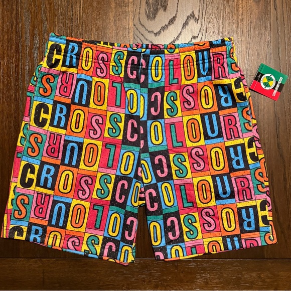 NWT Cross Colours Block Letter Basketball Shorts Size Medium - Picture 1 of 5
